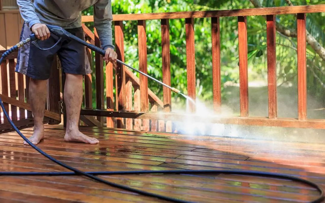 home maintenance projects for summer include washing the deck